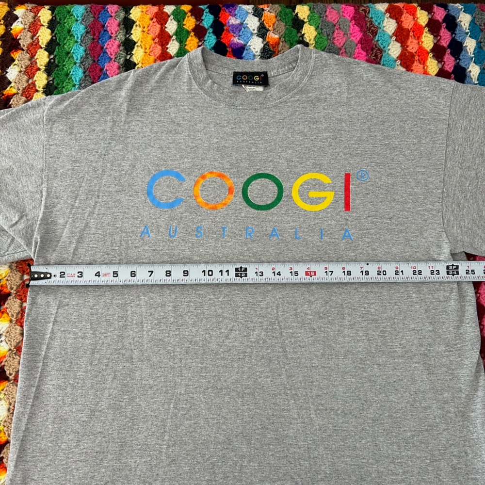 Vintage COOGI Australia USA Made Heather Rainbow Multi Logo Tee Unisex 9… - Picture 8 of 12